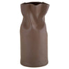 Cinched Ceramic Vase - Matte Brown