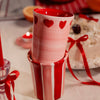 Artisanal Ceramic Mug Sweetheart Stripes Pottery Cup 250ml