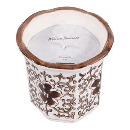 Plumeria Brown and White Ceramic Scented Candle