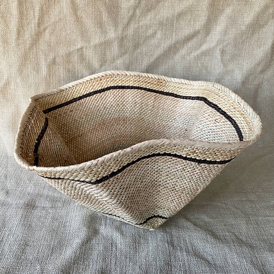Striped and Waved Palm Leaf Dancing Basket