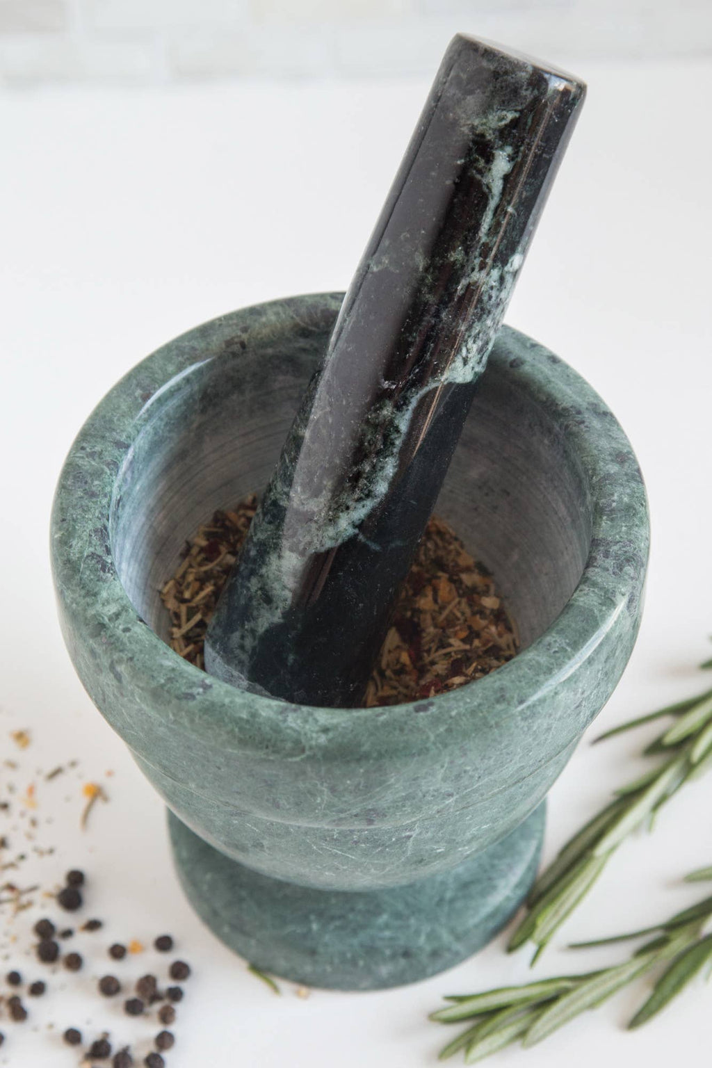 Green Marble Mortar & Pestle