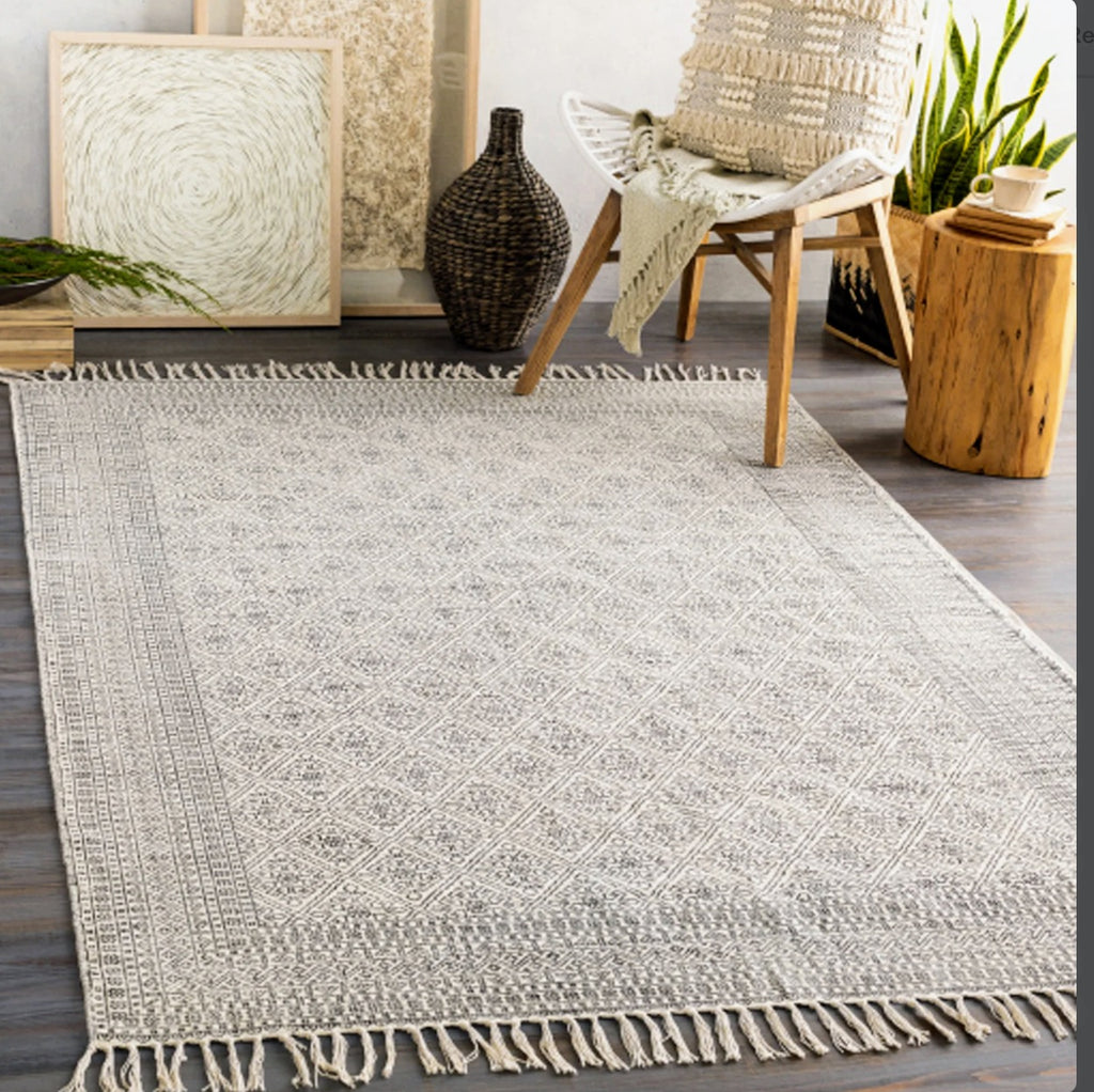 Jaali Hand Printed Hand Knotted Rug