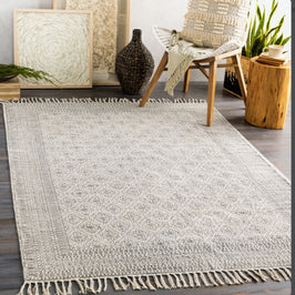 Jaali Hand Printed Hand Knotted Rug