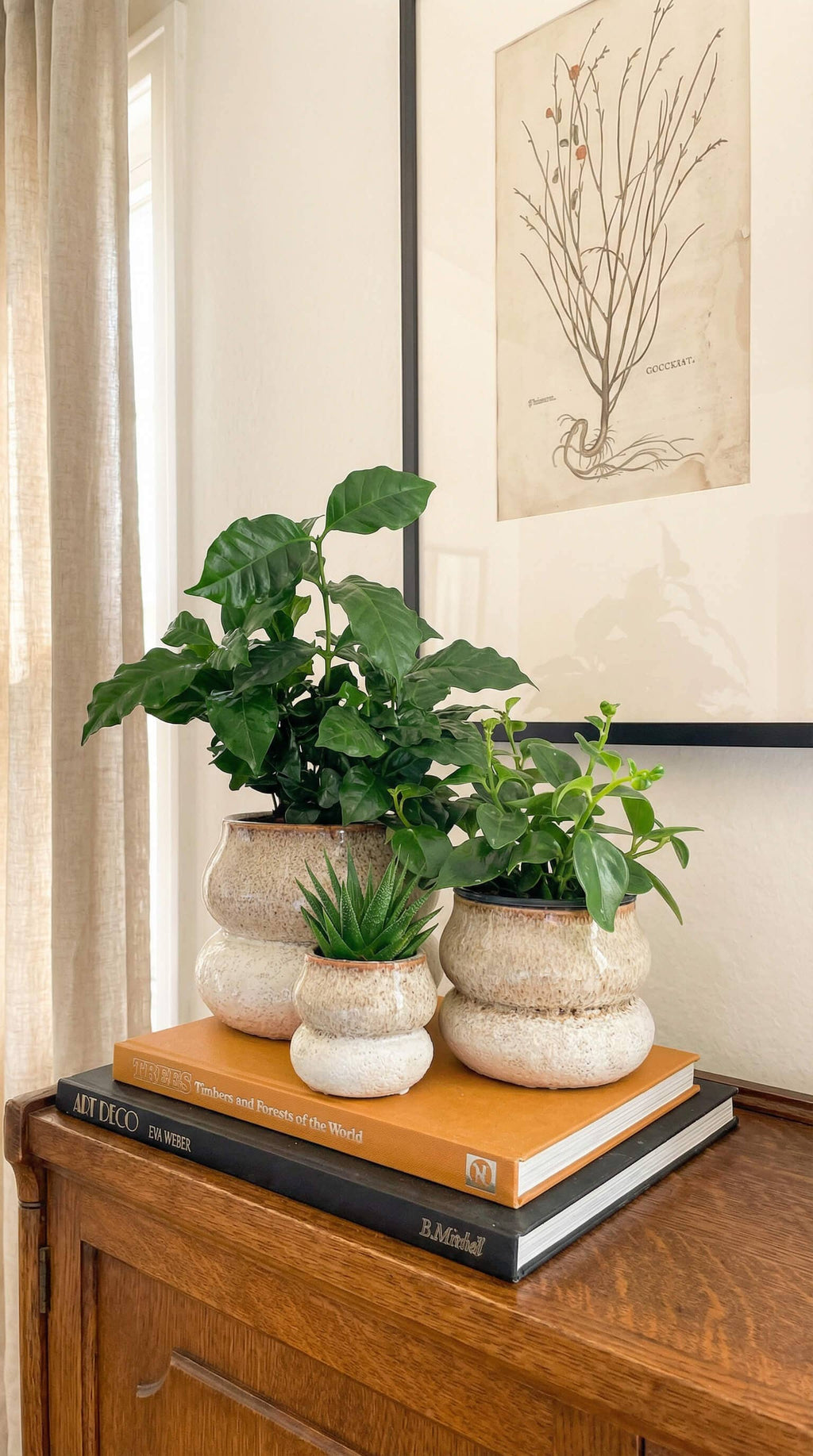 Ceramic Planter Pot, Stacked with Drainage - Noemi