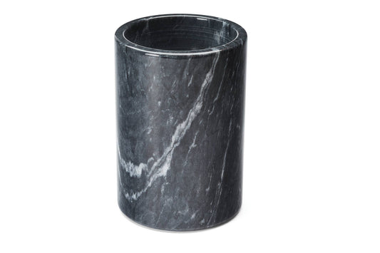 Marble Utensil Holder, Black,  4.75" x 4.75" x 7"