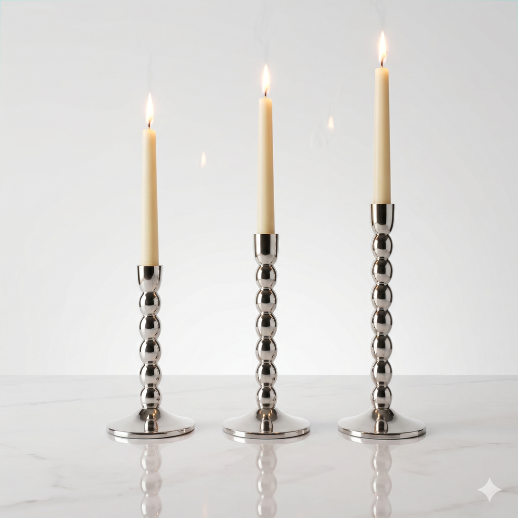 Medium Silver Candle Stand