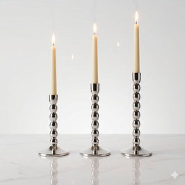Medium Silver Candle Stand