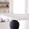 Leon Black Wash Round Vase Small