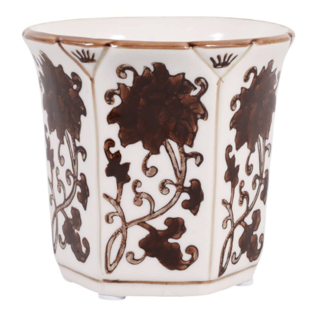 Lavender Verbena Brown Ceramic Fluted Scented Candle