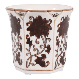 Lavender Verbena Brown Ceramic Fluted Scented Candle