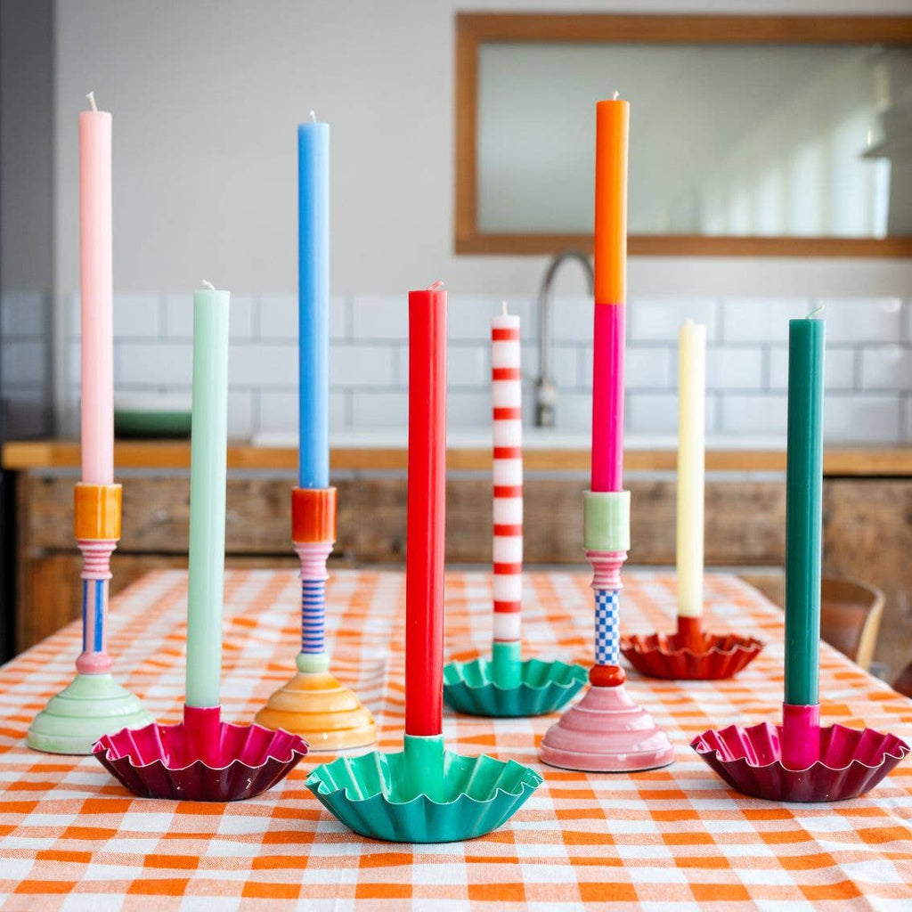 Green Straight Dinner Candle