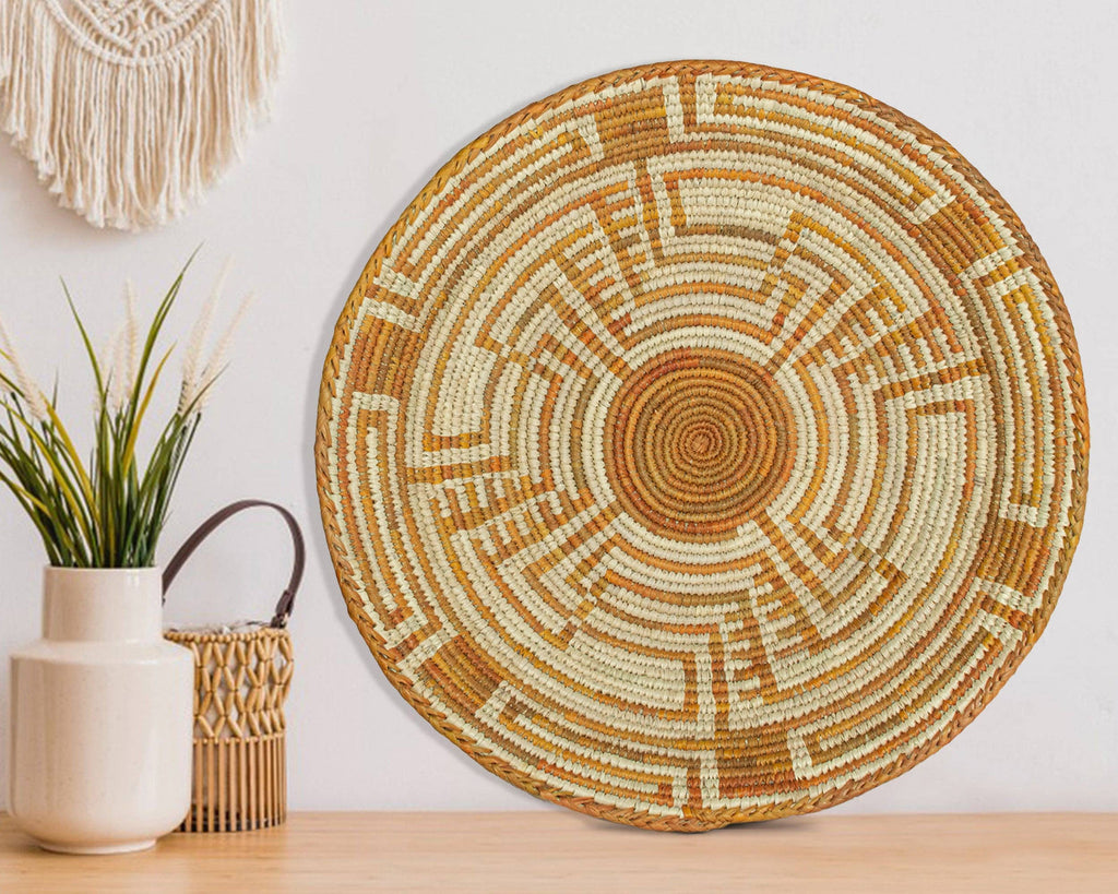 Sunset Orange Abstract Basket