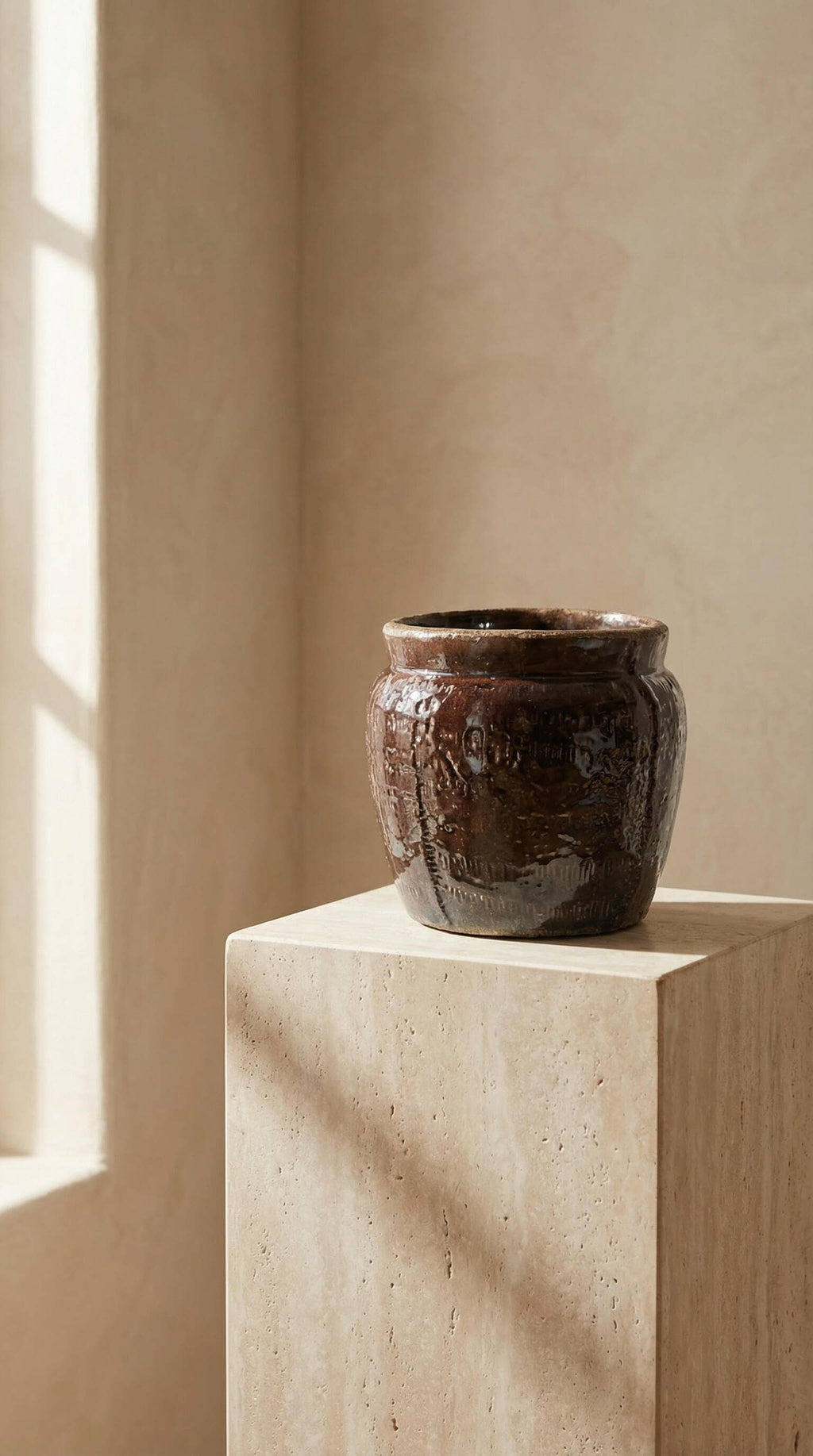 Terracotta Pot, Vintage Style, Cracked Finish - Pompeii
