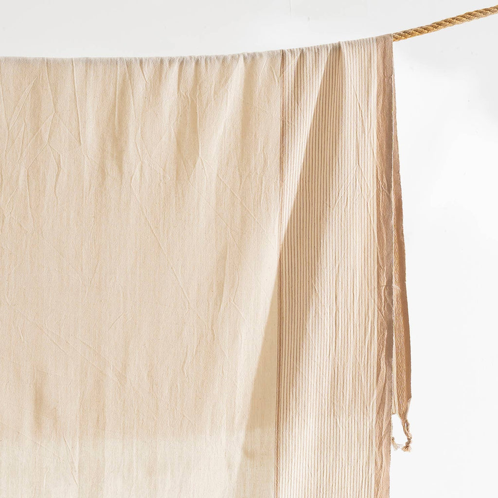 Turkish Hand/Dish Towels Peshtemal - Striped Tan