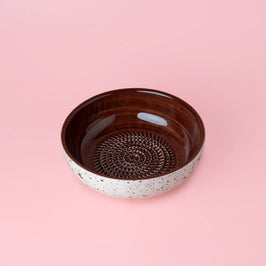Medium Ceramic Grater Plate - Brown