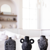 Thassos Four Handle Vase Black