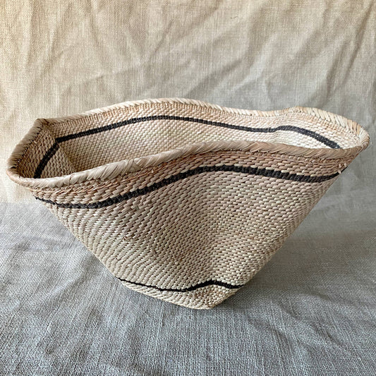 Striped and Waved Palm Leaf Dancing Basket