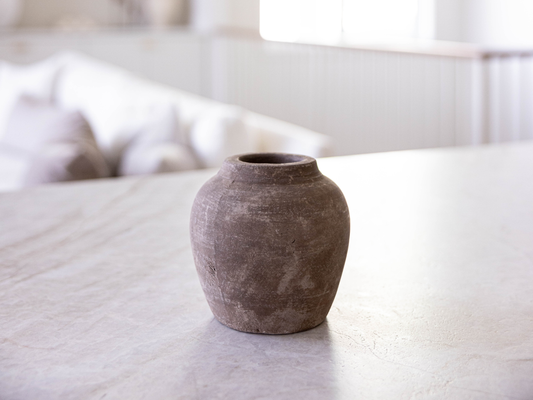 Hugo Grey Wash Round Vase Small