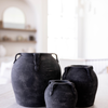 Noir Black Wash Vase With Handles Small
