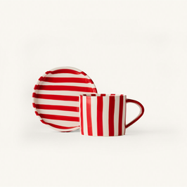 Striped Cafe Set (cup & saucer)