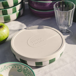 Garlic Grater Plate - Large Ceramic Green Jade