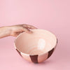 Ceramic salad bowl 1,5l - 21cm/PINK AND CHOCOLATE BROWN