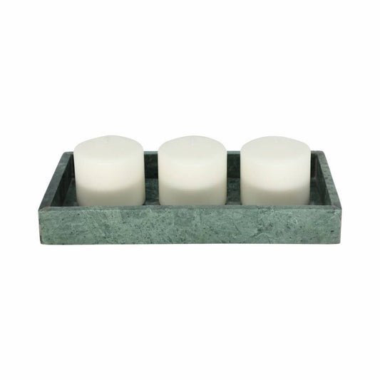 Green 12x6 in. Marble Rectangular Modern Candle Tray