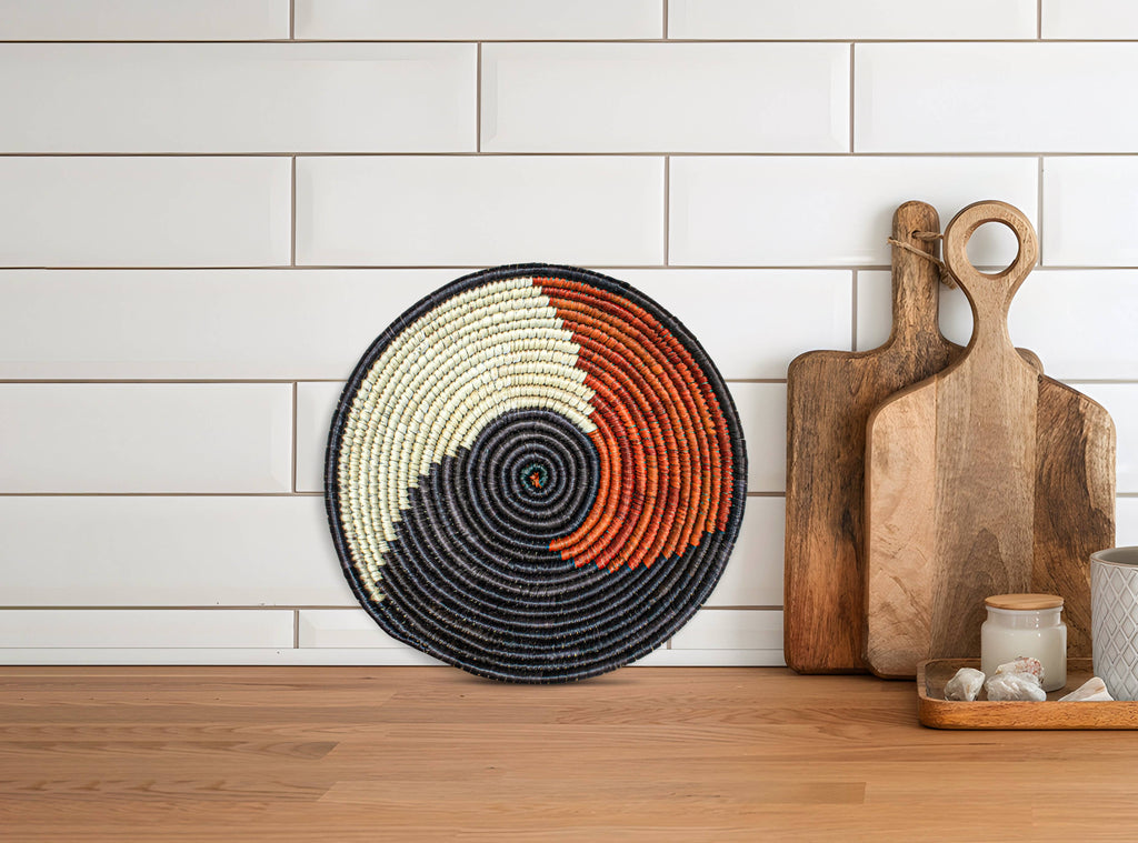 Handwoven Boho Bowl Basket - Organizer