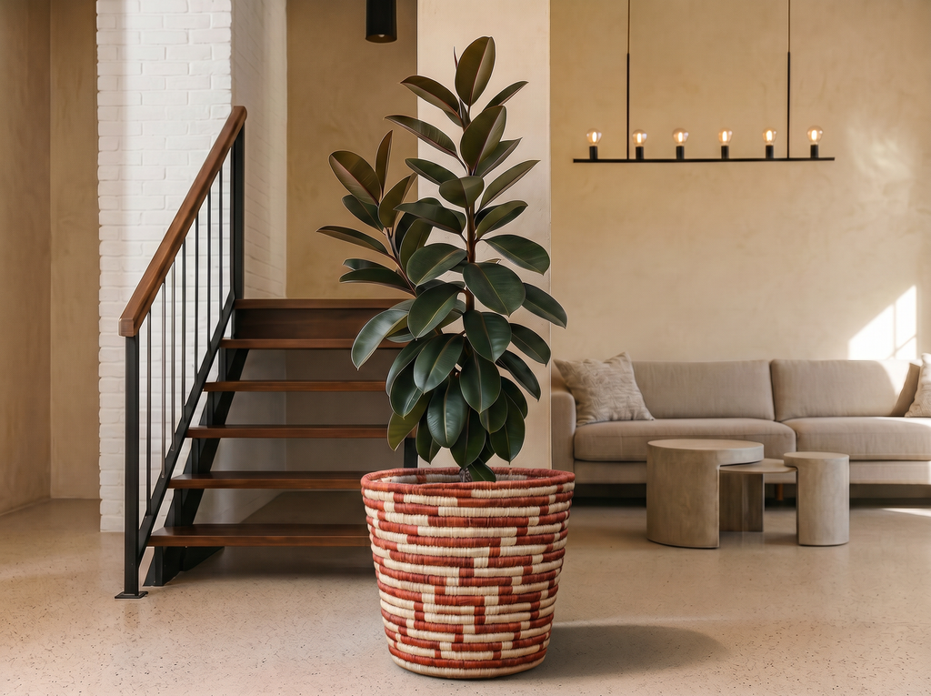 Figure Ground Woven Planter Basket