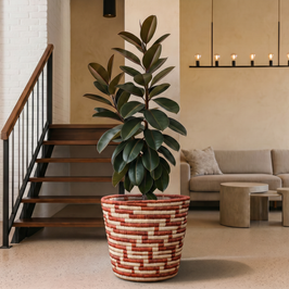 Figure Ground Woven Planter Basket