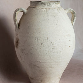 Turkish Textured White Pot - Two Handles