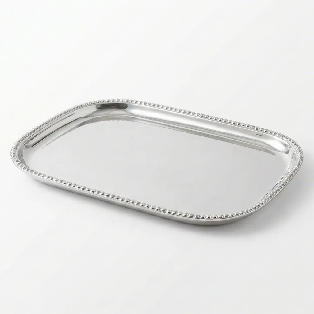 Engravable Rectangle Beaded Tray - Large