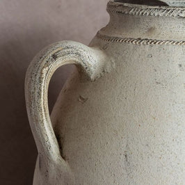 Turkish Textured White Pot - Two Handles