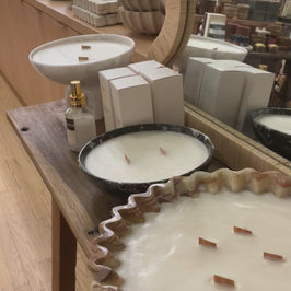 Round Fluted Bowl Onyx Candle